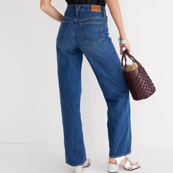 NWT Women J.Crew Petite High-Rise '90s Wide-Leg Jean in Antique Blue Wash Sz P32 - Picture 3 of 10